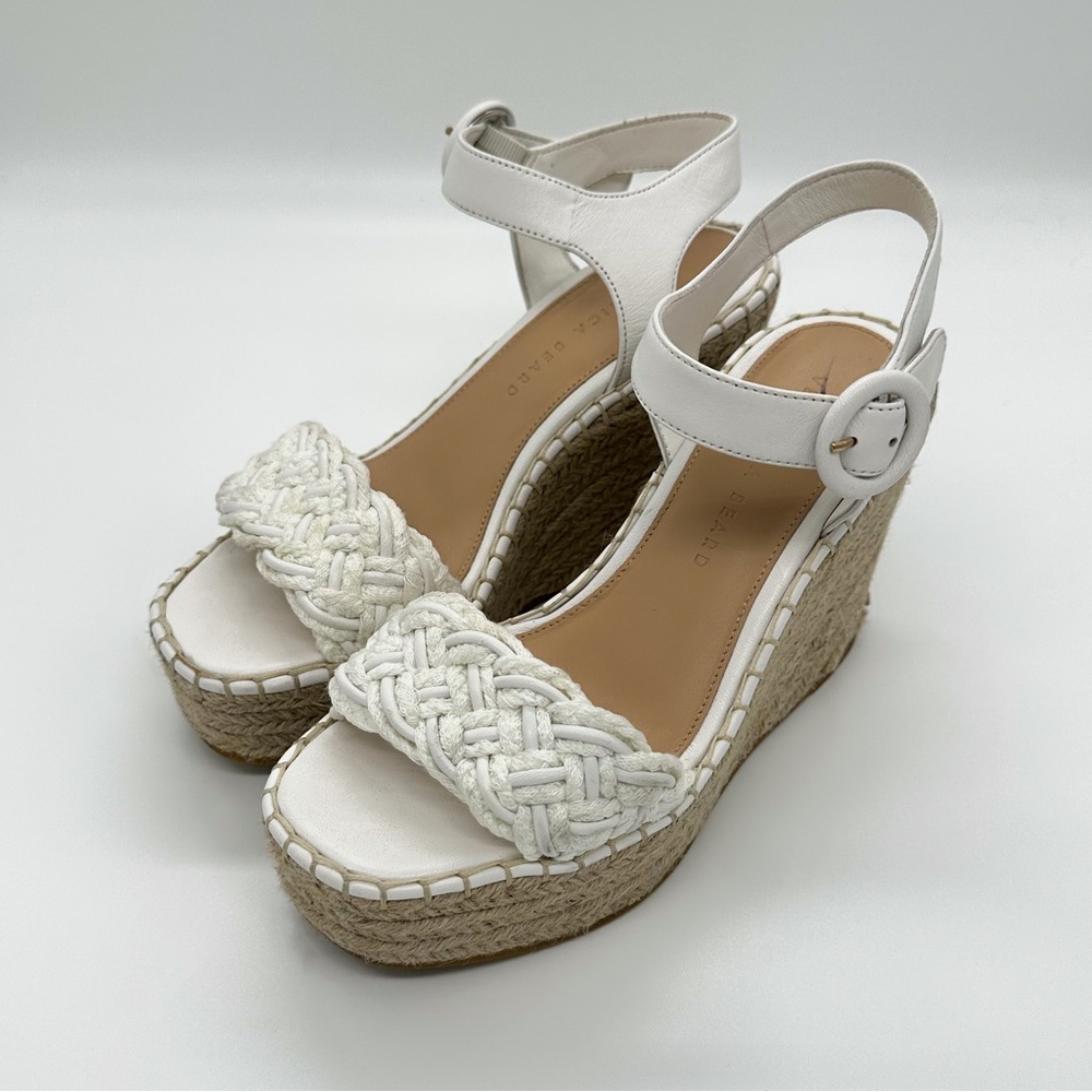 Veronica Beard Reema Espadrille Platform Wedge Sandal in Snow